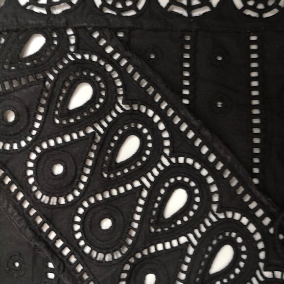 vintage Opening Ceremony BLACK BROIDERIE ANGLAISE scallop edge eyelet lace top - Picture 9 of 13